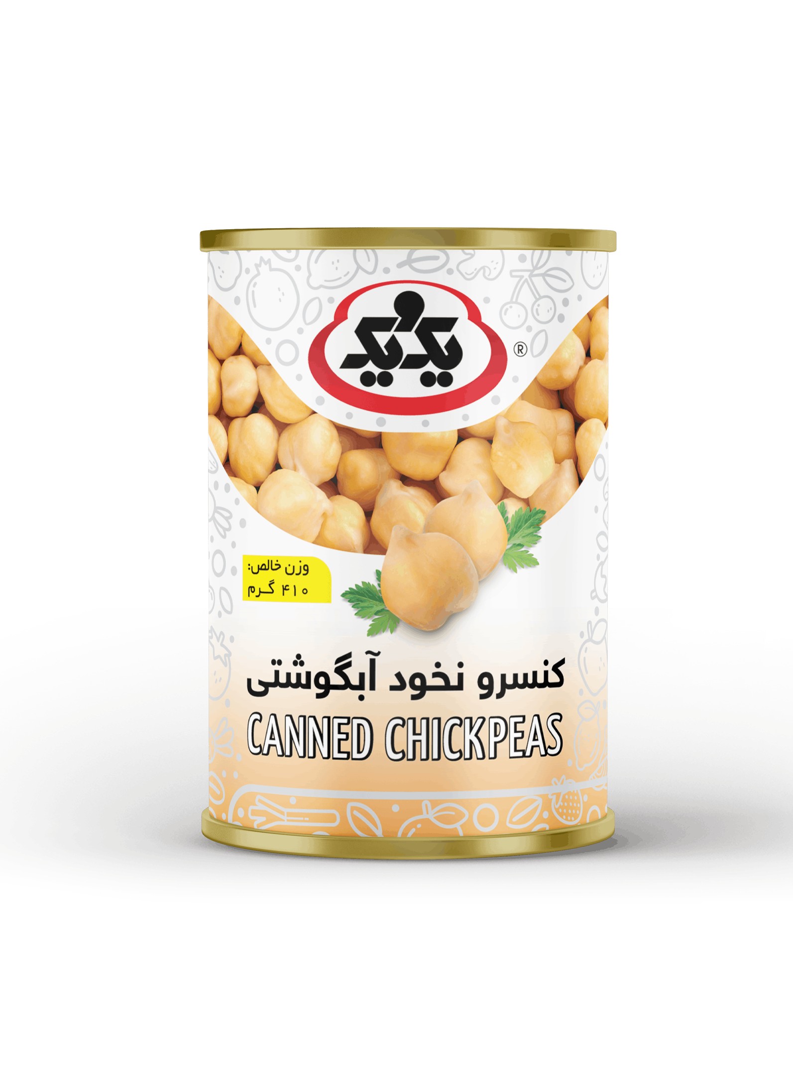 یک و یک کنسرو نخود آبگوشتی 410 گرمی